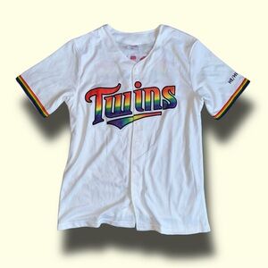 Minnesota Twins PRIDE NIGHT RAINBOW JERSEY He/ Him/ His Small LGBTQ Gay SGA
